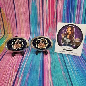 Rattlesnake on Blue Epoxy Belt Buckle